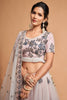 Designer Grey Soft Net Embroidered Wedding Lehenga Choli with Dupatta