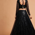 Fancy Black Soft Net Sequins Embroidered Lehenga Choli with Dupatta