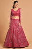 Stunning Hot Pink Soft Net Sequins Embroidered Lehenga Choli with Dupatta