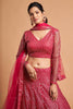 Stunning Hot Pink Soft Net Sequins Embroidered Lehenga Choli with Dupatta