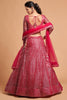 Stunning Hot Pink Soft Net Sequins Embroidered Lehenga Choli with Dupatta