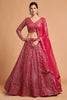 Stunning Hot Pink Soft Net Sequins Embroidered Lehenga Choli with Dupatta