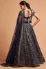 Trendy Navy Blue Soft Net Sequins Embroidered Lehenga Choli with Dupatta
