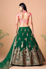 Stunning Green Soft Net Embroidered Lehenga Choli with Pink Silk Blouse and Dupatta