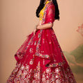 Lovable Red Soft Net Embroidered Lehenga Choli with Dupatta for Wedding