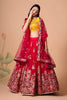 Lovable Red Soft Net Embroidered Lehenga Choli with Dupatta for Wedding