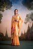 Elegant Orange Linen Silk Soft Saree Floral Woven Zari Border for Women