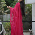 Red Organza Saree with Embroidered Border Designer Blouse