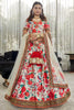 Elegant White Art Silk Digital Print Wedding Wear Lehenga Choli with Dupatta for Women