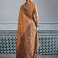 Designer Banarasi Silk Saree in Copper Orange Matching Blouse