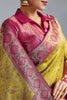 Traditional Banarasi Silk Saree in Mustard Yellow Border Designer Blouse