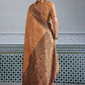 Designer Banarasi Silk Saree in Copper Orange Matching Blouse