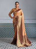 Designer Banarasi Silk Saree in Copper Orange Matching Blouse