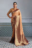 Designer Banarasi Silk Saree in Copper Orange Matching Blouse