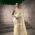 Lovely Cream Viscose Cotton Saree Weaving Pattern for Women