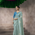 Elegant Sea Green Viscose Cotton Saree Weaving Pattern for Women