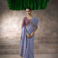 Stylish Lavender Viscose Cotton Saree Weaving Pattern for Women