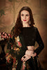 Lovely Black Embroidered Silk Blouse with Floral Printed Organza Lehenga Choli