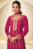 Beautiful Rani Pink Real Chinon Party Wear Palazzo Suit