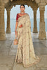 Designer Beige Heavy Wedding Saree with Velvet Blouse