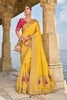 Mustard Yellow Silk Saree with Heavy Ready Blouse 