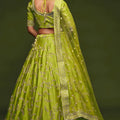 Beautiful Green Art Silk Heavy Embroidered Lehenga Choli with Soft Net Dupatta for Wedding