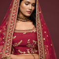 Stunning Maroon Art Silk Heavy Embroidered Lehenga Choli with Soft Net Dupatta for Wedding
