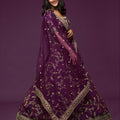 Stylish Purple Art Silk Heavy Embroidered Lehenga Choli with Soft Net Dupatta for Wedding