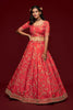 Amazing Peach Pink Art Silk Heavy Embroidered Lehenga Choli with Soft Net Dupatta for Wedding