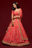 Amazing Peach Pink Art Silk Heavy Embroidered Lehenga Choli with Soft Net Dupatta for Wedding