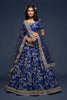 Elegant Royal Blue Art Silk Heavy Embroidered Lehenga Choli with Soft Net Dupatta for Wedding