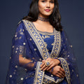 Elegant Royal Blue Art Silk Heavy Embroidered Lehenga Choli with Soft Net Dupatta for Wedding