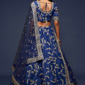 Elegant Royal Blue Art Silk Heavy Embroidered Lehenga Choli with Soft Net Dupatta for Wedding