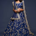 Elegant Royal Blue Art Silk Heavy Embroidered Lehenga Choli with Soft Net Dupatta for Wedding