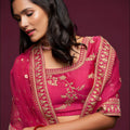 Lovely Rani Pink Art Silk Heavy Embroidered Lehenga Choli with Soft Net Dupatta for Wedding