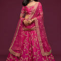 Lovely Rani Pink Art Silk Heavy Embroidered Lehenga Choli with Soft Net Dupatta for Wedding