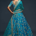 Adorable Turquoise Blue Art Silk Heavy Embroidered Lehenga Choli with Soft Net Dupatta