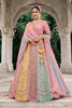 Beautiful Multicolor Embroidered Silk Lehenga Choli with Net Dupatta for Wedding