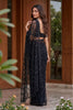 Black Designer Net Saree with Sequins Embroidery Party Wear