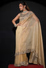 Golden Shimmer Silk Saree with Heavy Stone Zari Embroidered Border 