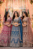 Luxury Dusty Mauve Pink Net Heavy Embroidered Bridal Lehenga Choli Dupatta