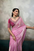 Pink Organza Saree with Heavy Embroidered Designer Blouse