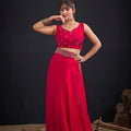 Red Designer Saree with Heavy Embroidered Border