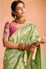 Pastel Green Soft Silk Saree with Woven Butti Designer Blouse