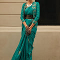 Elegant Rama Green Banarasi Silk Saree with Silver Zari Weaving Saree
