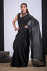 Black Organza Saree with Floral Embroidery Designer Saree