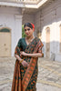 Dark Green Traditional Silk Saree with Rich Paisley Border