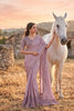 Dusty Mauve Saree with Designer Border and Blouse Piece 