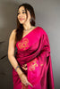Rani Pink Soft Silk Saree with Designer Pallu and Zari Border