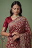 Elegant Maroon Heavy Embroidered Banarasi Silk Saree